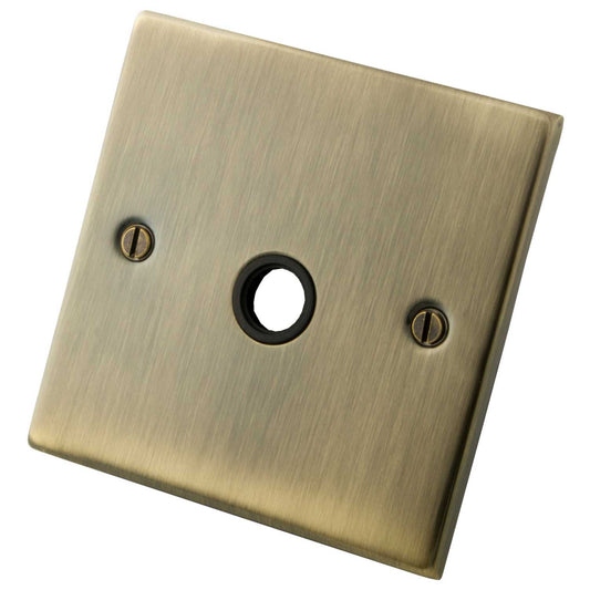 M2 Decorative 20A Flex Outlet Black Insert Antique Brass