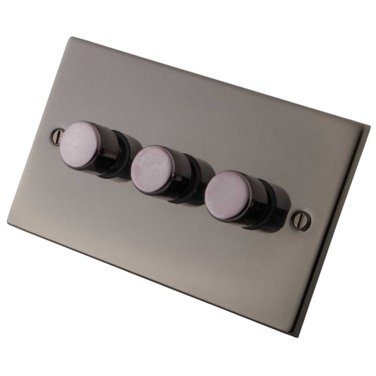 M2 Decorative 400W 3 Gang Intelligent Dimmer Black Nickel
