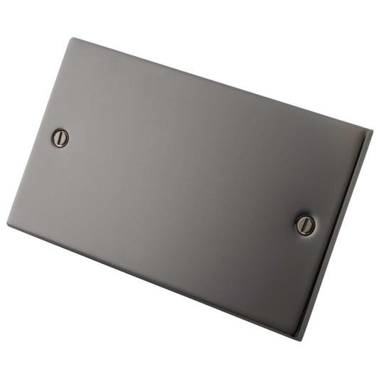 M2 Decorative 2 Gang Blank Plate Black Nickel