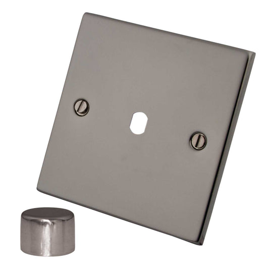 M2 Decorative 1 Gang Unfurnished Dimmer Plate and Knob Black Nickel