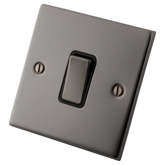 M2 Decorative 10A 1 Gang Intermediate Switch Metal / Black Insert Black Nickel