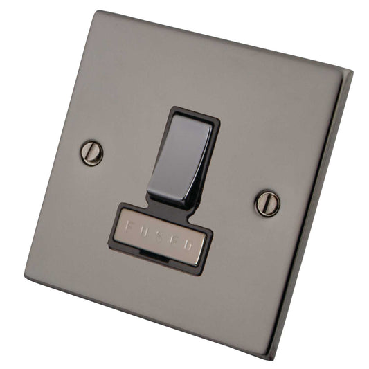 M2 Decorative 13A Switched Fused Spur Metal / Black Insert Black Nickel