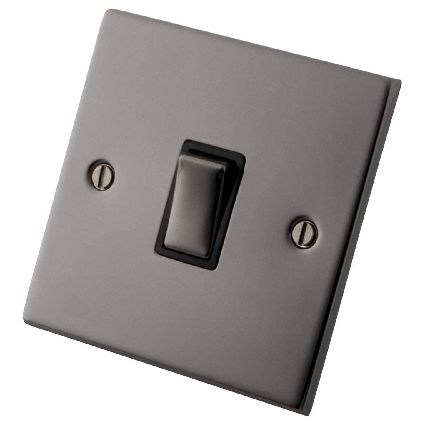 M2 Decorative 20A DP Switch Metal / Black Insert Black Nickel