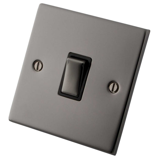 M2 Decorative 20A DP Switch Metal / Black Insert Black Nickel