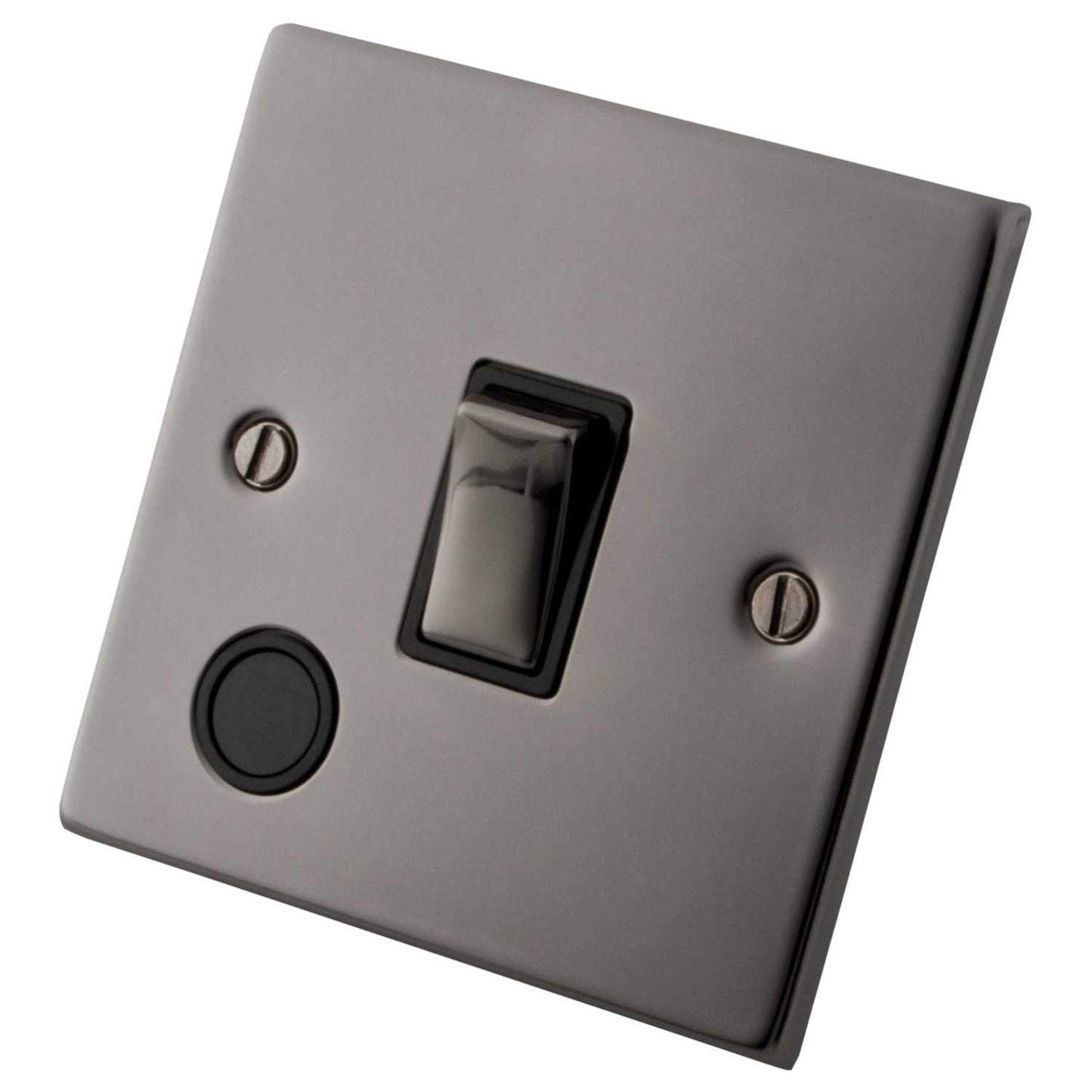 M2 Decorative 20A DP Switch with Flex Outlet Black Insert Black Nickel
