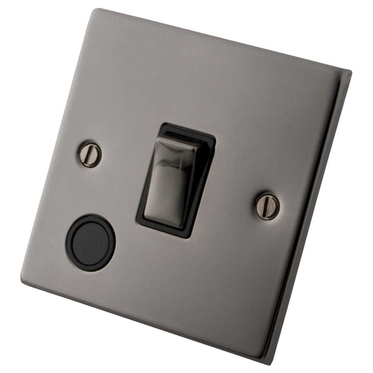 M2 Decorative 20A DP Switch with Flex Outlet Black Insert Black Nickel