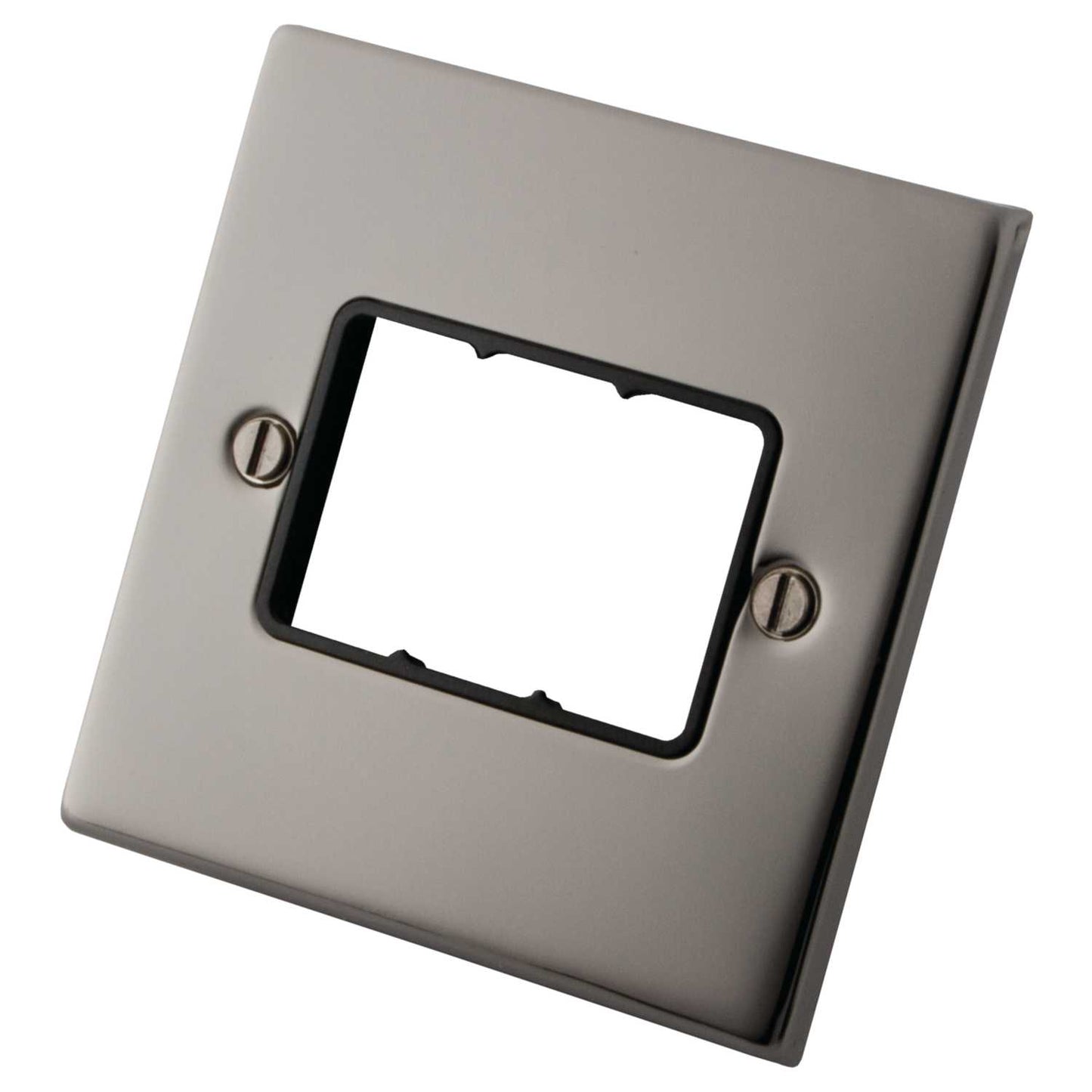 M2 Decorative 1 Gang 3 Module Front Plate Black Insert Black Nickel