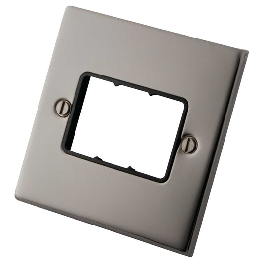 M2 Decorative 1 Gang 3 Module Front Plate Black Insert Black Nickel