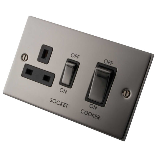 M2 Decorative 45A DP Cooker Control Unit Black Insert Black Nickel