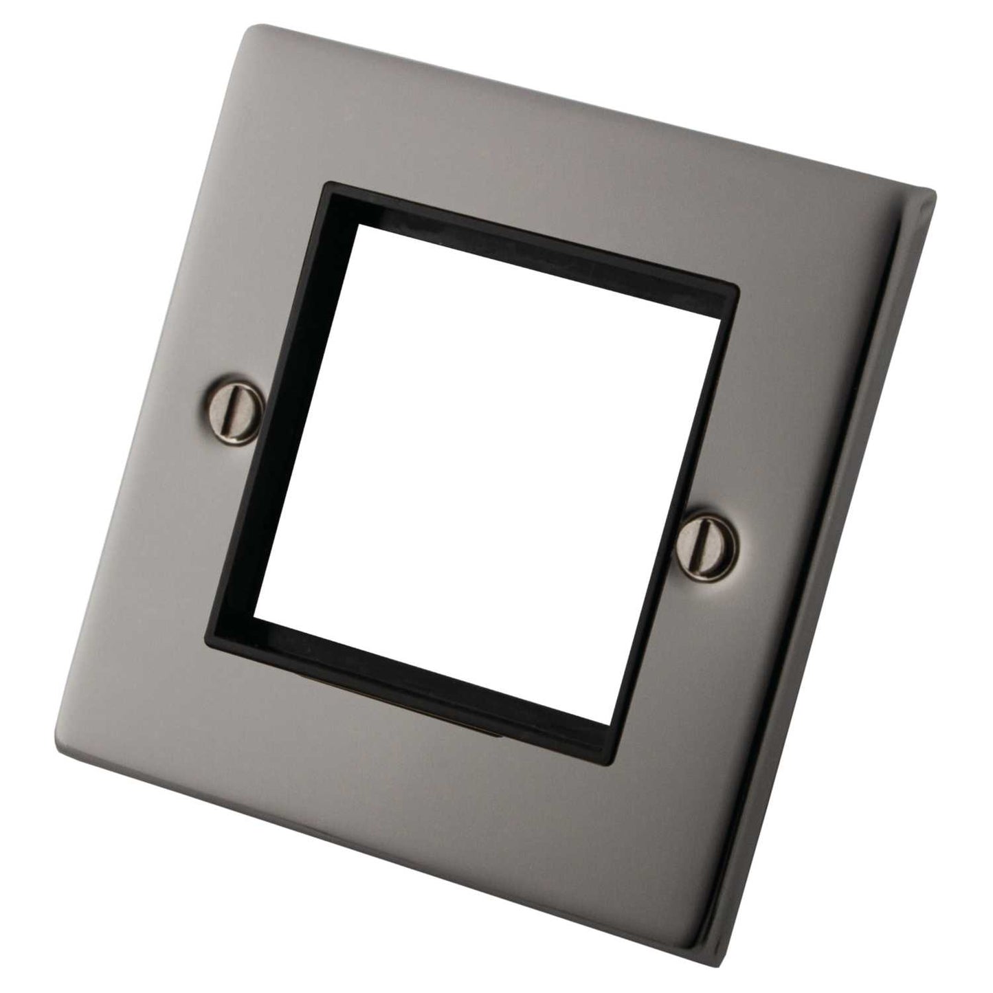 M2 Decorative 1 Gang 2 Euro Module Front Plate Black Nickel Black Insert