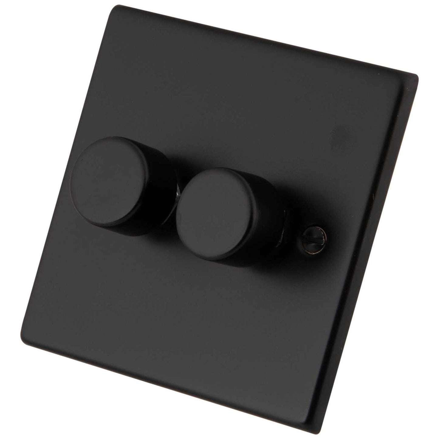 M2 Decorative 400W 2 Gang Leading Edge LED Dimmer Painted Matt Black