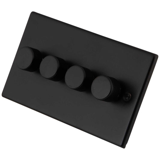 M2 Decorative 400W 4 Gang Intelligent Dimmer Painted Matt Black