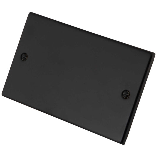 M2 Decorative 2 Gang Blank Plate Painted Matt Black