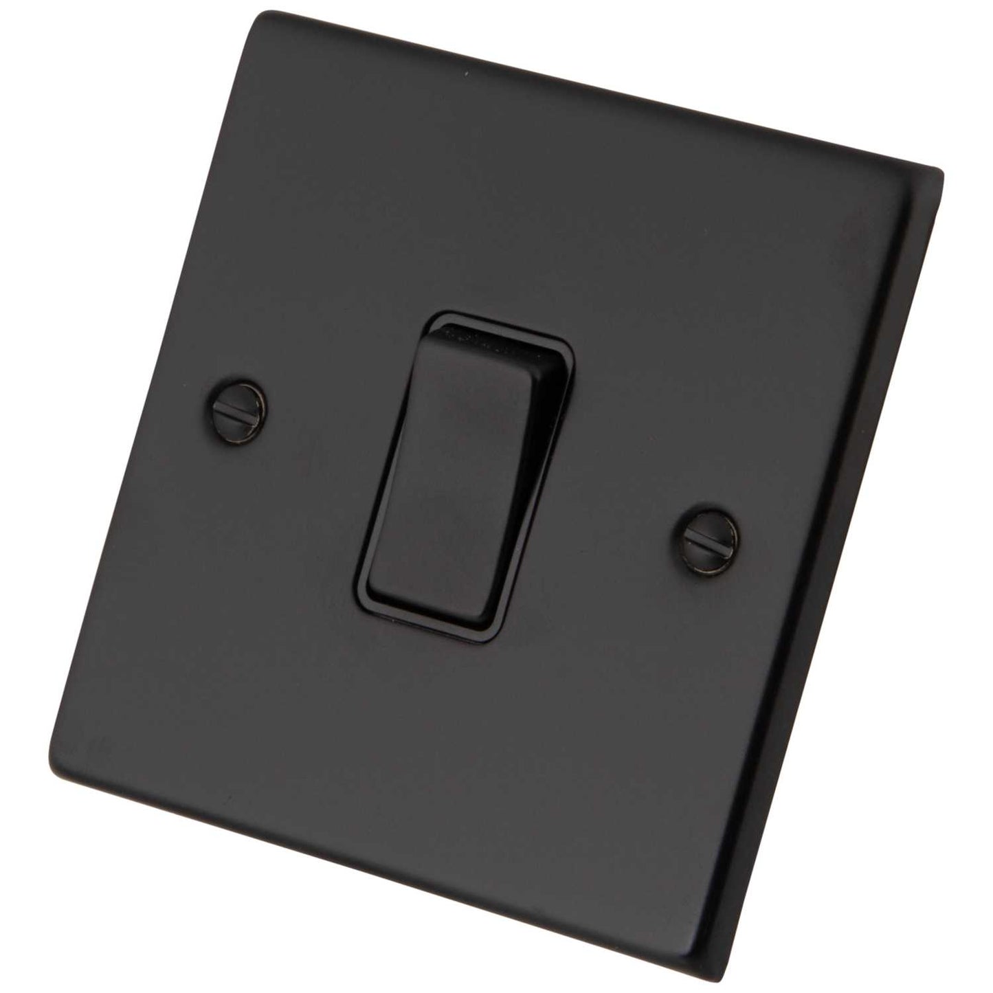 M2 Decorative 10A 1 Gang Intermediate Switch Black Insert Painted Matt Black