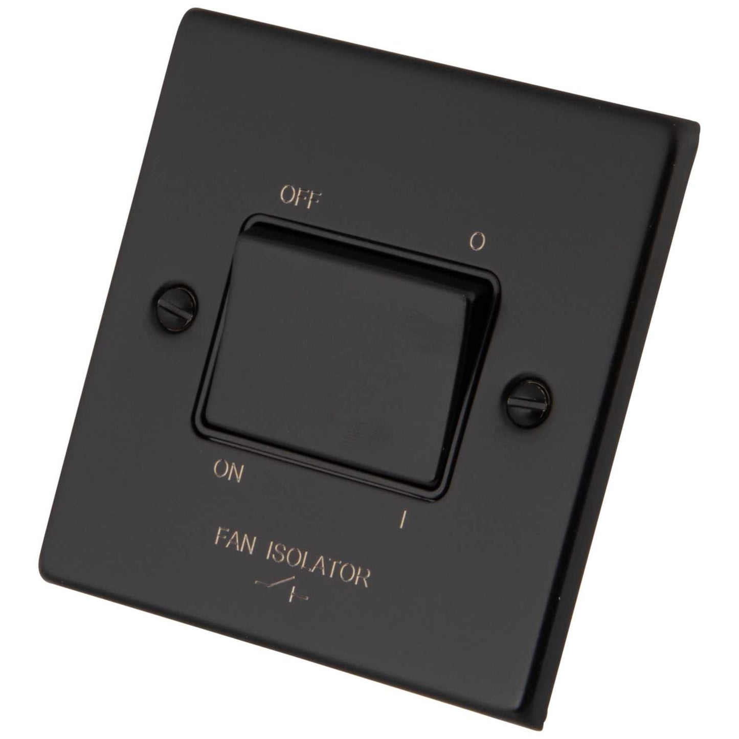 M2 Decorative 10A Triple Pole Fan Isolator Black Insert Painted Matt Black