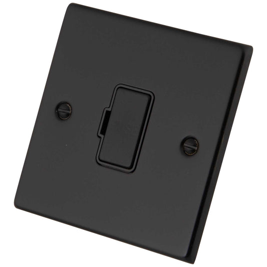 M2 Decorative 13A Unswitched Fused Spur Black Insert Painted Matt Black
