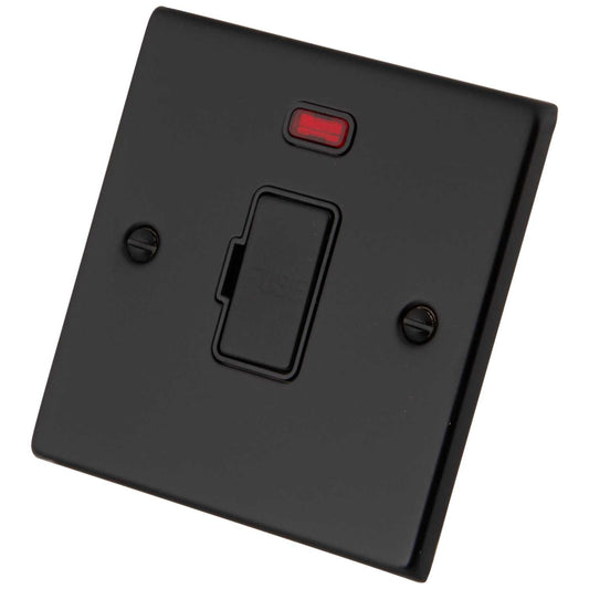 M2 Decorative 13A Unswitched Fused Spur with Neon Black Insert Painted Matt Black