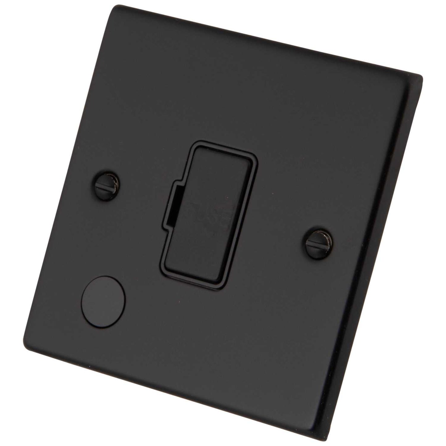 M2 Decorative 13A Unswitched Fused Spur with Flex Outlet Black Insert Painted Matt Black