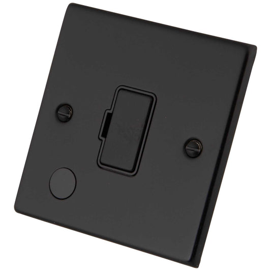 M2 Decorative 13A Unswitched Fused Spur with Flex Outlet Black Insert Painted Matt Black