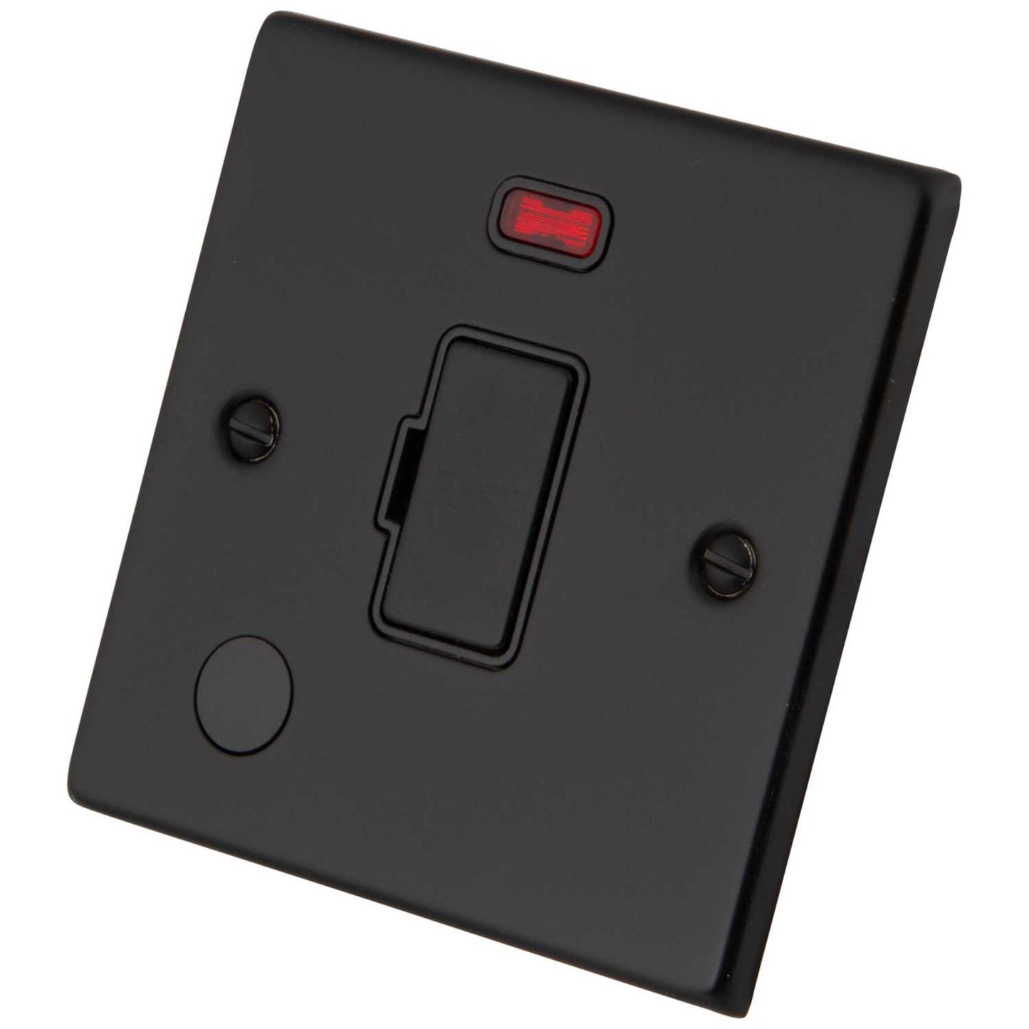 M2 Decorative 13A Unswitched Fused Spur with Neon Black Insert Painted Matt Black