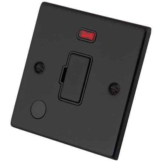 M2 Decorative 13A Unswitched Fused Spur with Neon Black Insert Painted Matt Black