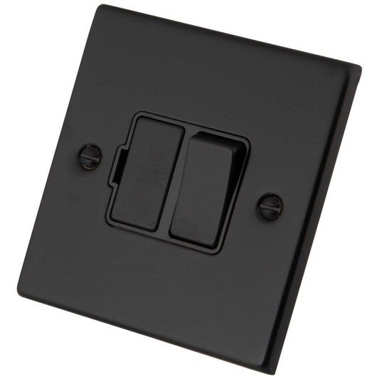 M2 Decorative 13A Switched Fused Spur Black Insert Painted Matt Black