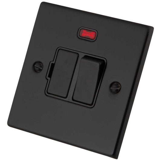 M2 Decorative 13A Switched Fused Spur with Neon Black Insert Painted Matt Black