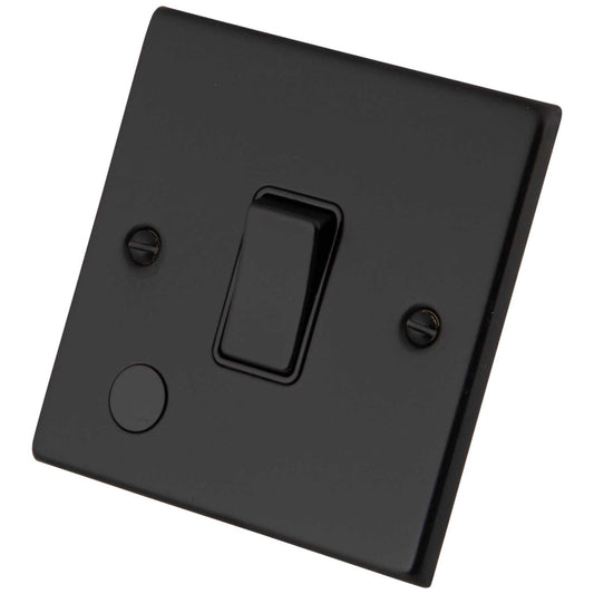 M2 Decorative 20A DP Switch with Flex Outlet Black Insert Painted Matt Black