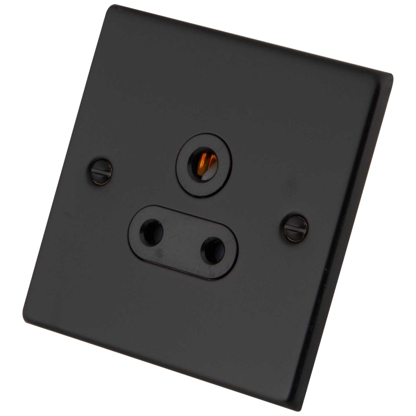 M2 Decorative 5A 1 Gang Unswitched Socket Black Insert Painted Matt Black