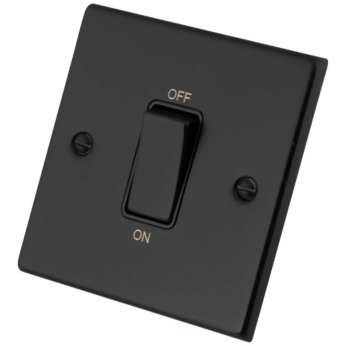 M2 Decorative 45A DP 1 Gang Switch Black Insert Painted Matt Black
