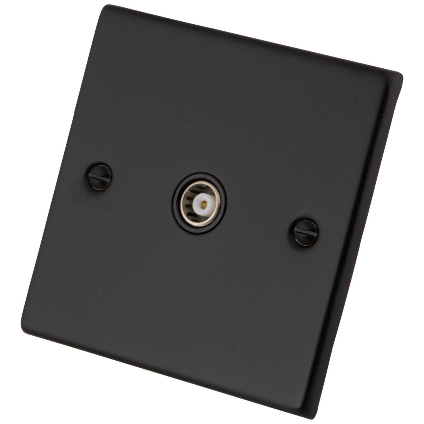 M2 Decorative 1 Gang Coaxial Socket Black Insert Painted Matt Black