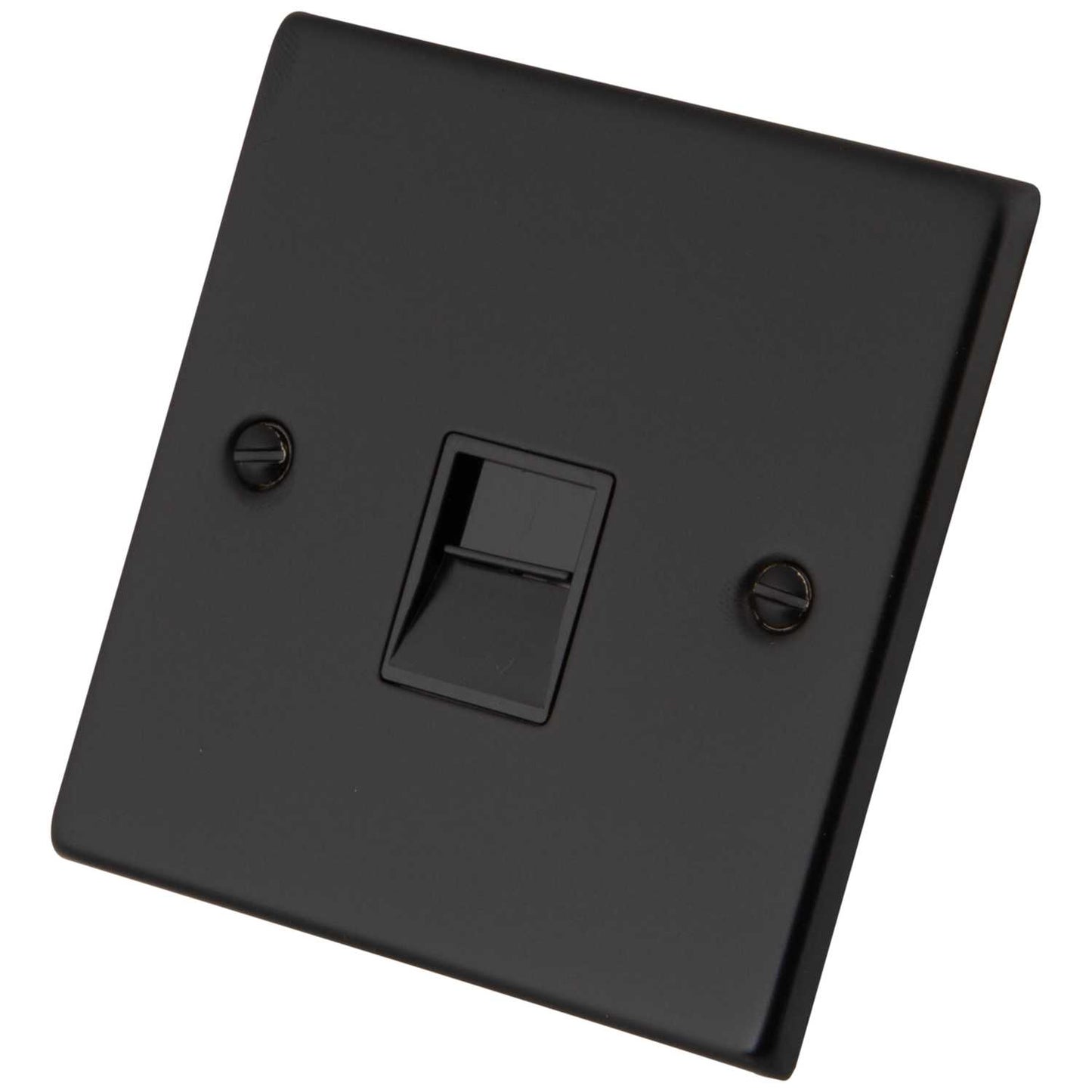 M2 Decorative 1 Gang Master Telephone Socket Black Insert Painted Matt Black