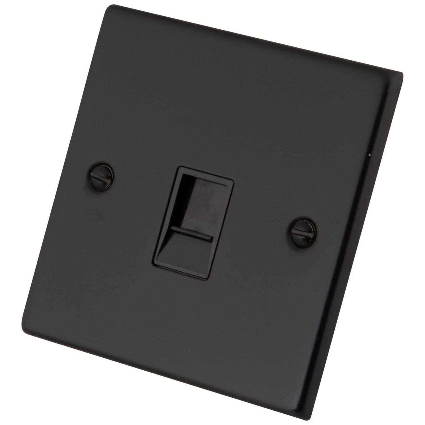 M2 Decorative 1 Gang RJ11 Telephone Socket Black Insert Painted Matt Black