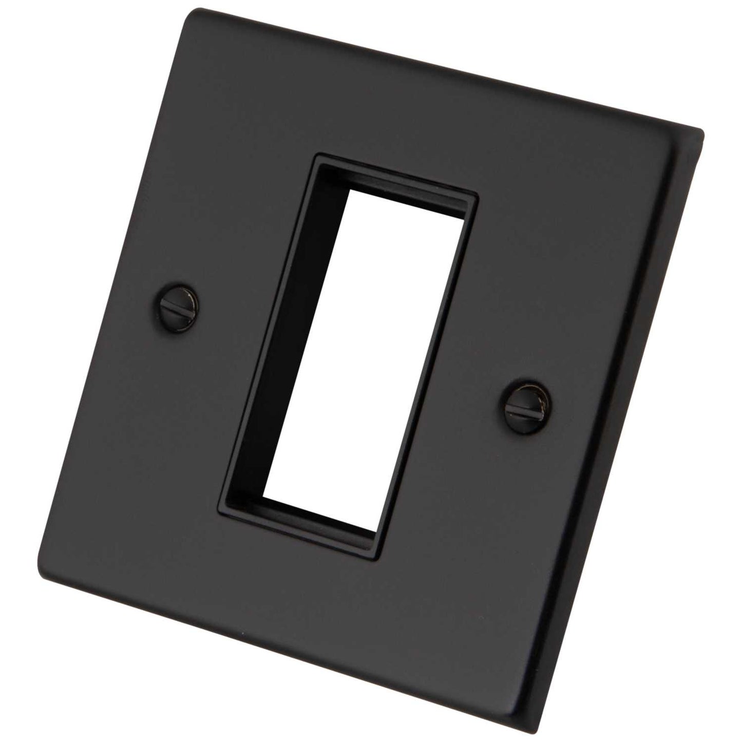 M2 1 Gang 1 Euro Module Front Plate Black Insert Painted Matt Black