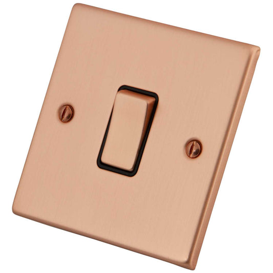 M2 Decorative 10A 1 Gang Intermediate Switch Black Insert Copper