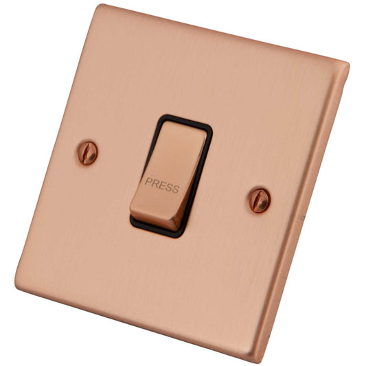 M2 Decorative 10A 1 Gang 2 Way Retractive Switch Black Insert Copper