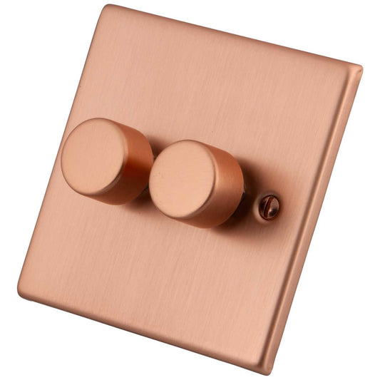M2 Decorative 400W 2 Gang Intelligent Dimmer Copper