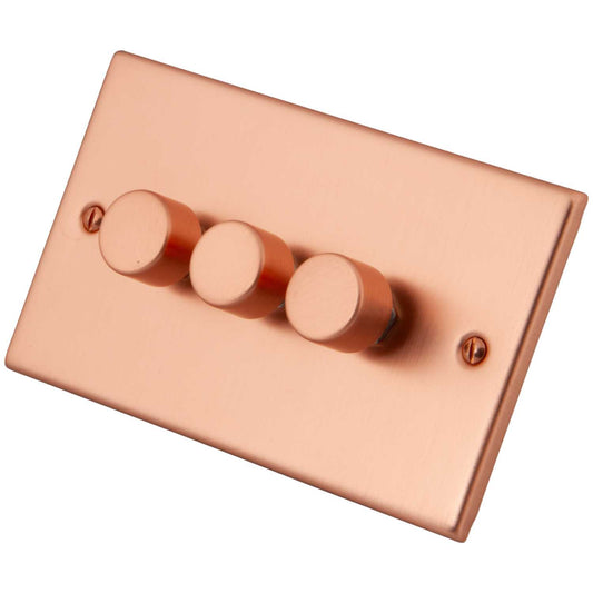 M2 Decorative 400W 3 Gang Intelligent Dimmer Copper