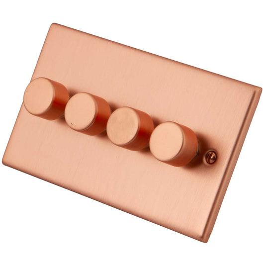 M2 Decorative 400W 4 Gang Intelligent Dimmer Copper