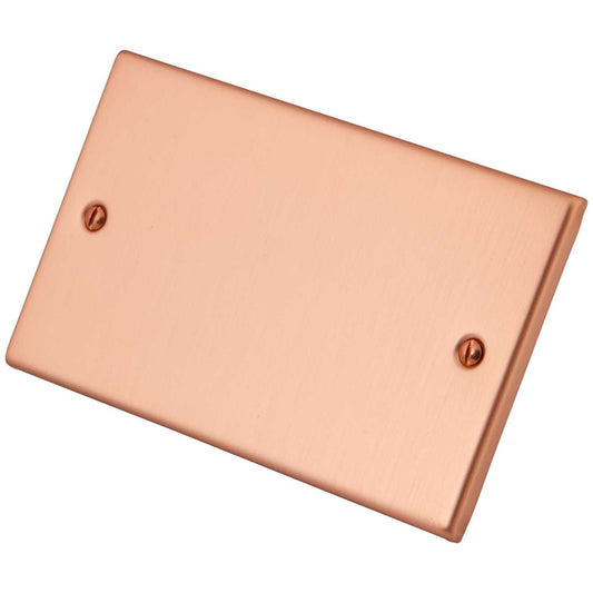 M2 Decorative 2 Gang Blank Plate Copper