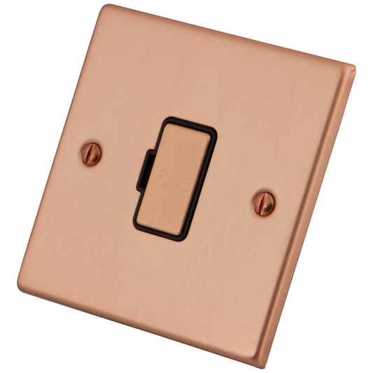 M2 Decorative 13A Unswitched Fused Spur Black Insert Copper