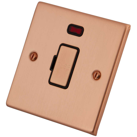 M2 Decorative 13A Unswitched Fused Spur with Neon Black Insert Copper