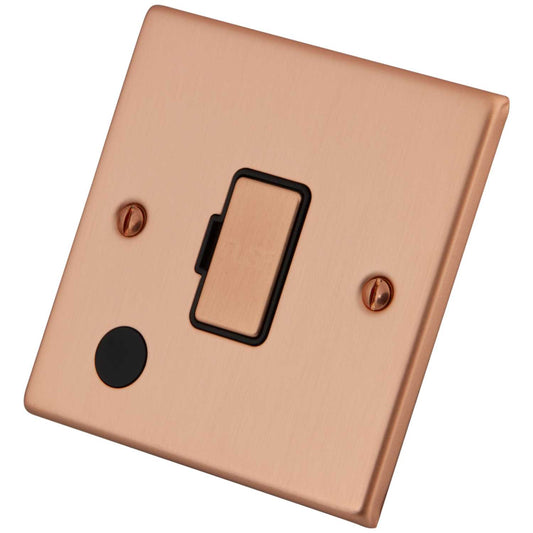M2 Decorative 13A Unswitched Fused Spur with Flex Outlet Black Insert Copper