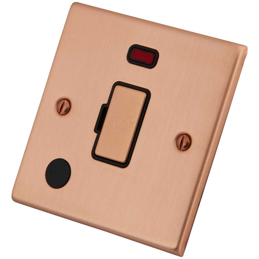 M2 Decorative 13A Unswitched Fused Spur with Neon Black Insert Copper