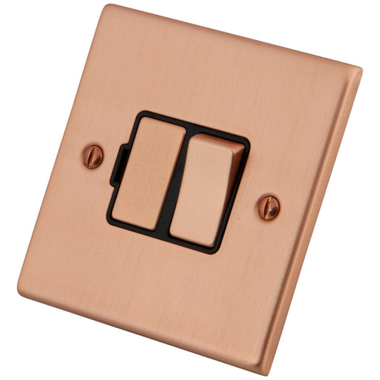 M2 Decorative 13A Switched Fused Spur Black Insert Copper