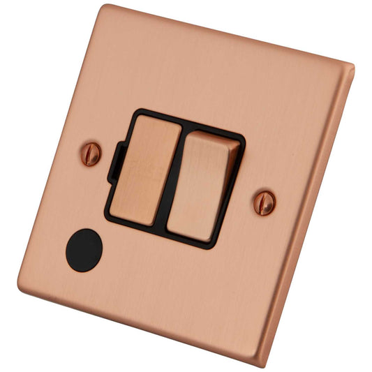 M2 Decorative 13A Switched Fused Spur with Flex Outlet Black Insert Copper