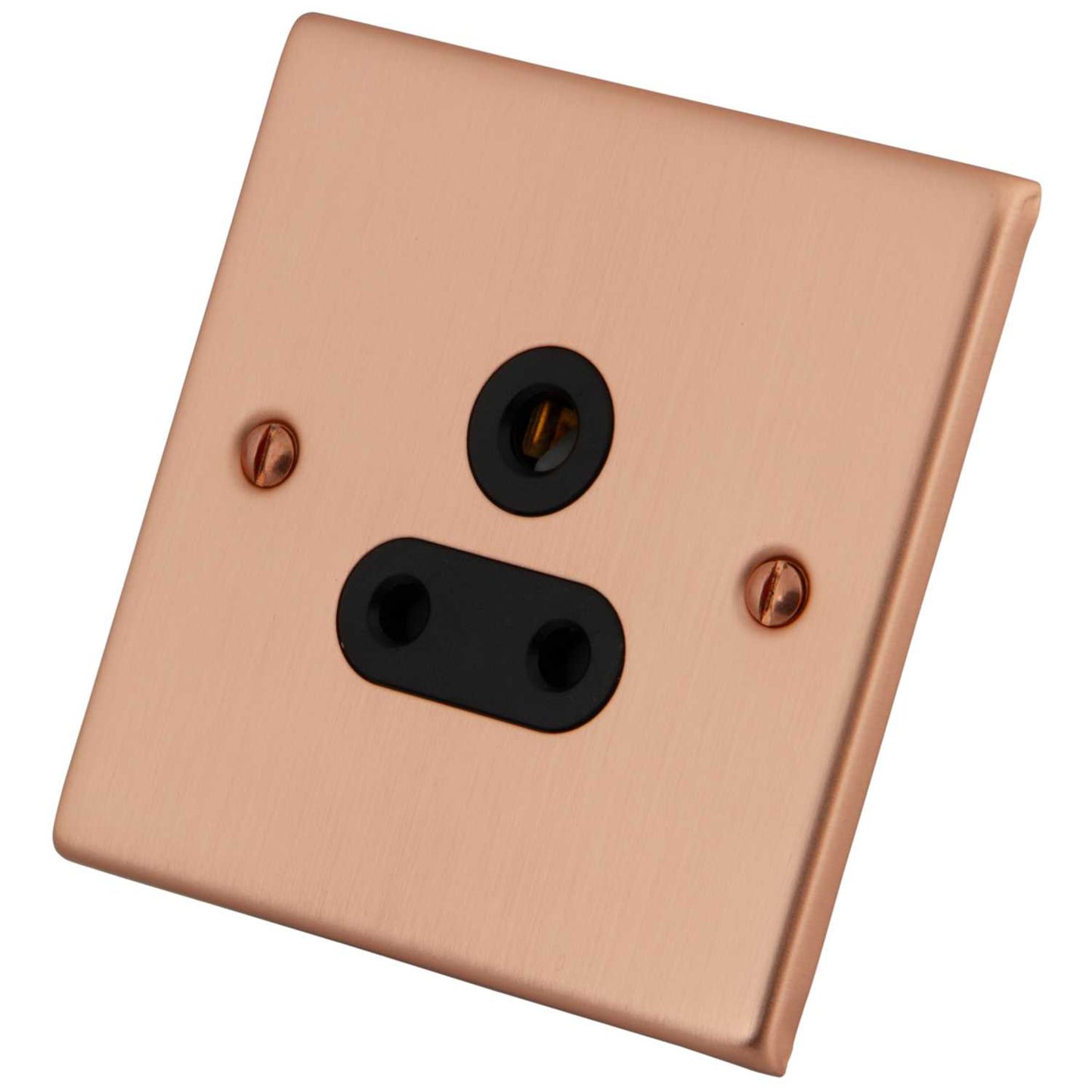 M2 Decorative 5A 1 Gang Unswitched Socket Black Insert Copper