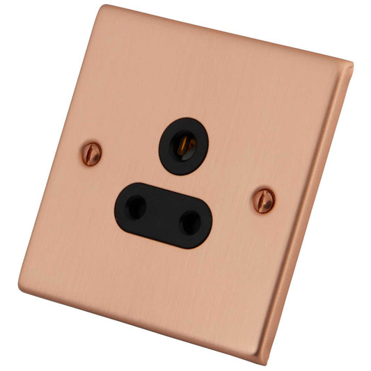 M2 Decorative 5A 1 Gang Unswitched Socket Black Insert Copper