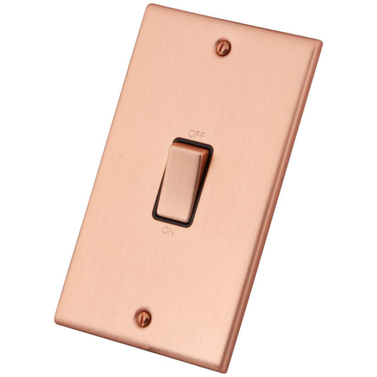 M2 Decorative 45A DP 2 Gang Vertical Switch Black Insert Copper