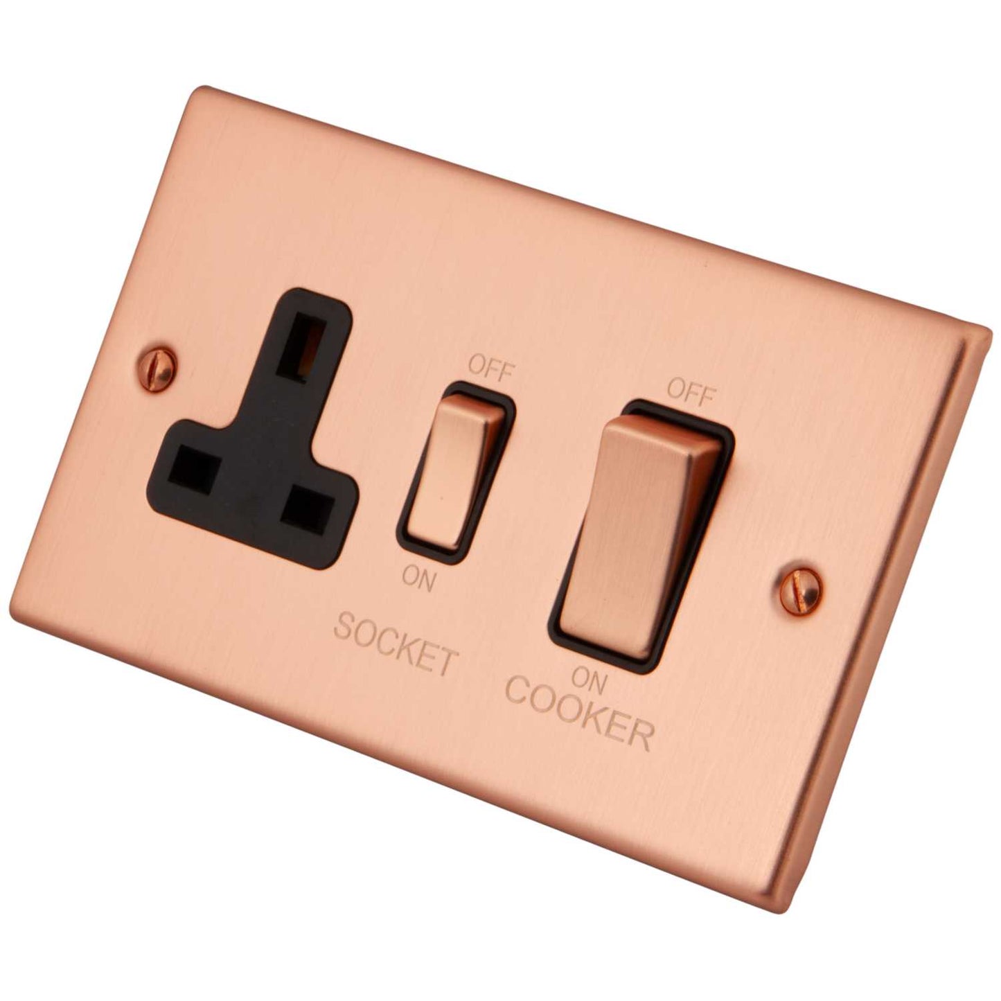 M2 Decorative 45A Cooker Control Unit Black Insert Copper